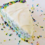 Angel Food Birthday Cake with Cream Cheese Frosting