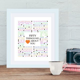 50 Things We Love About You -the best 50th birthday gift.