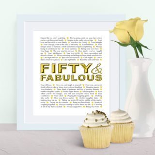Fifty and Fabulous - the best 50th birthday gift. The best DIY 50th birthday gift. | 50th birthday gift for mom, sister, and friend | birthday party gift for adults | the best 50th birthday gift #50birthday #birthdaygift #diy | thishappymommy.com