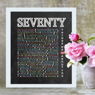 70 Things We Love About You - Chalkboard Art | Best DIY Birthday Gift