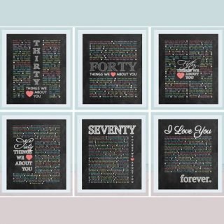 Things We {Love} About You - Chalkboard Art -- If you love heartfelt, memorable gifts, this is the one for you! Things We {Love} About You - Chalkboard Art is perfect for birthdays, anniversaries, or special occasions. Add your own words to make a truly special gift. | thishappymommy.com