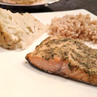 Herb Mustard Baked Trout with Whole Roasted Cauliflower