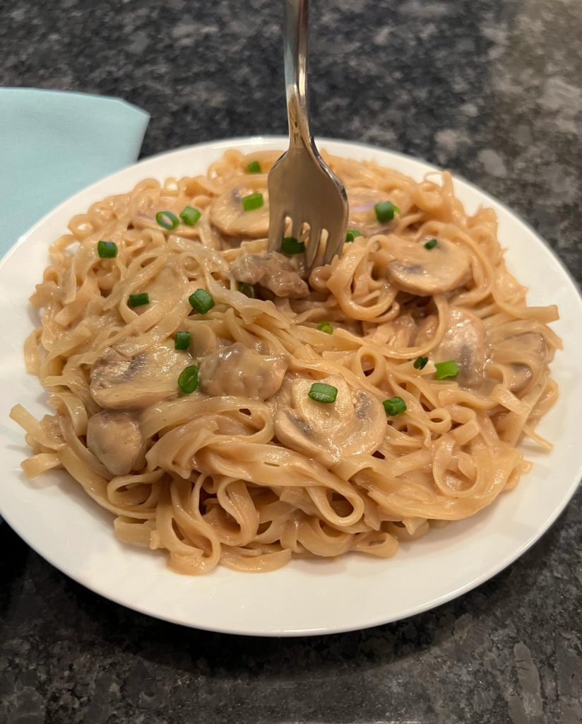 Enjoy the deliciousness of Coconut Peanut Noodles with Mushrooms, a tasty blend of creamy coconut milk, peanut butter, soy sauce, and tender mushrooms. This one pot wonder is not only easy to prepare but it's also filled with comforting flavors.
