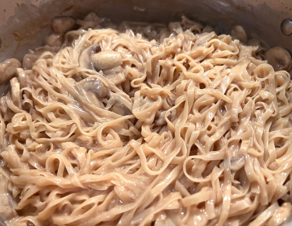 Enjoy the deliciousness of Coconut Peanut Noodles with Mushrooms, a tasty blend of creamy coconut milk, peanut butter, soy sauce, and tender mushrooms. This one pot wonder is not only easy to prepare but it's also filled with comforting flavors.