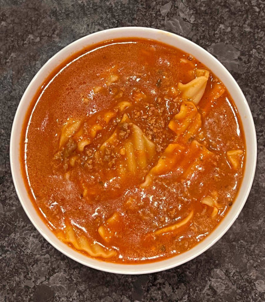 Lasagna Soup - full bowl of soup